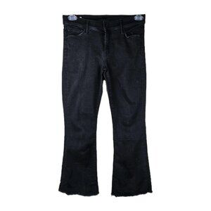 MOTHER The Cruiser Not Guilty Black Flare Jeans Raw Hem Size 29 Made in USA